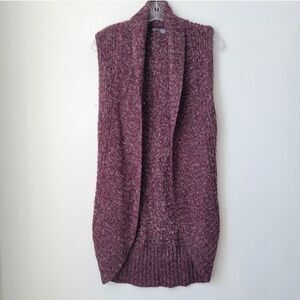 Open Cardigan Shurnk Sleevesless Marble Marron Size Small